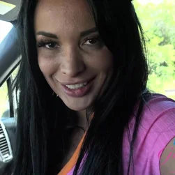 Brunette MILF Gives POV Car Blowjob in Malibu Ride Part 1