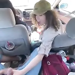 Car Blowjob Adventure Getting Messy