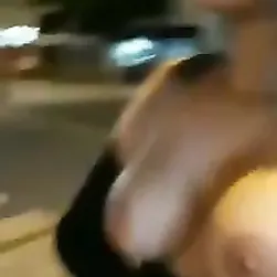 Latina Babe Walks Around With Her Tits Out In Public