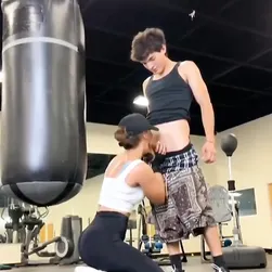 Sexy milf gets a hardcore workout session — riding dick at the gym like a champ.