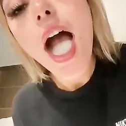 Blonde Beauty Covered In Cum Smiling Like A True Naughty Goddess
