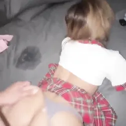 Choking on the Huge Tits of a Phat Oriental College Babe During Hardcore Sex