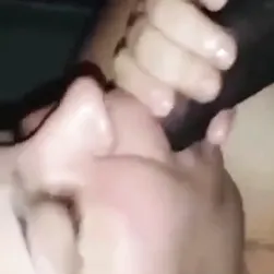 My wife gives an erotic blowjob to my friend's black cock