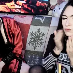 Red Satin Babe Worships Trans Beauty: Foot Play to Hot Ass Licking