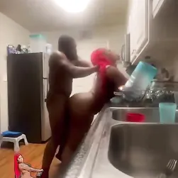 Redhead Claps Ass in Homemade Kitchen Fuck