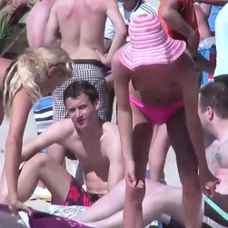 Caught and Voyeur Real Lesbian Teens at Beach on Ballerman